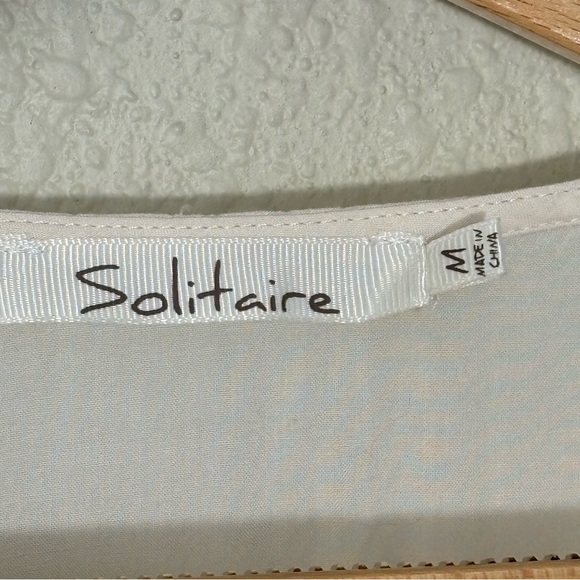 Solitaire pale cream, Boho Crochet Trim Tunic Top, Cover-up,Blouse. Women’s M - Picture 5 of 7